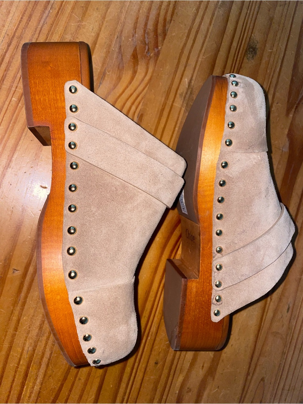 Chloé Women's Jeannette Clogs In Desert Sand Size 38/8 NWB $1,095 - Picture 9 of 10